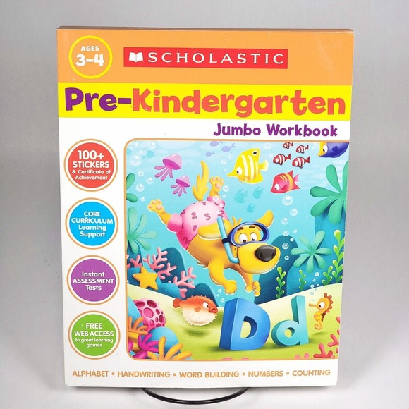 Scholastic Pre-Kindergarten Jumbo Workbooks Paperback Children Ages 3-4 New - Picture 1 of 10